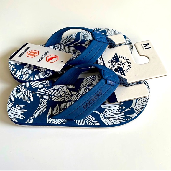 Dockers Other - Boys Dockers Flip Flops Sandals - Size M (13-1) - Blue Palm - NWT